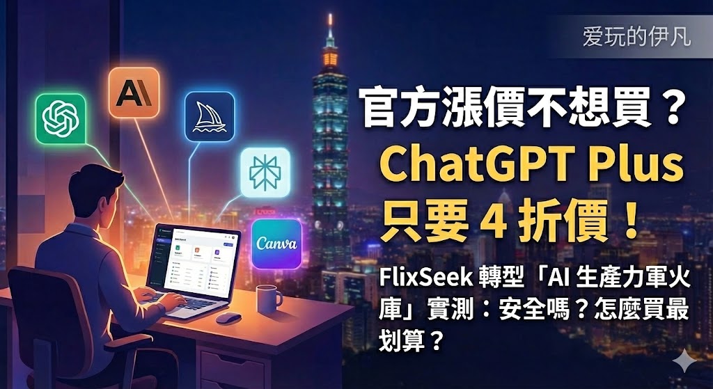 ChatGPT Plus 只要 4 折？FlixSeek 轉型專注 AI 合租！真實優缺點與訂閱教學｜最便宜省錢訂閱方法（附5%折扣碼）